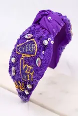 Caroline Hill Cheer Sequin Headband Purple Yellow