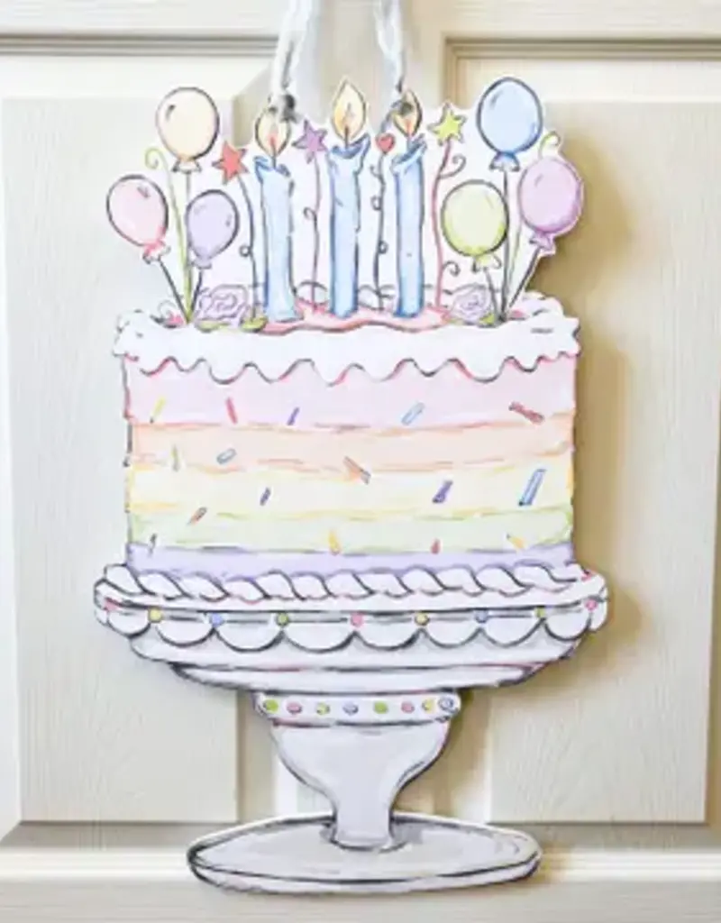 Home Malone Pastel Birthday Cake Door Hanger