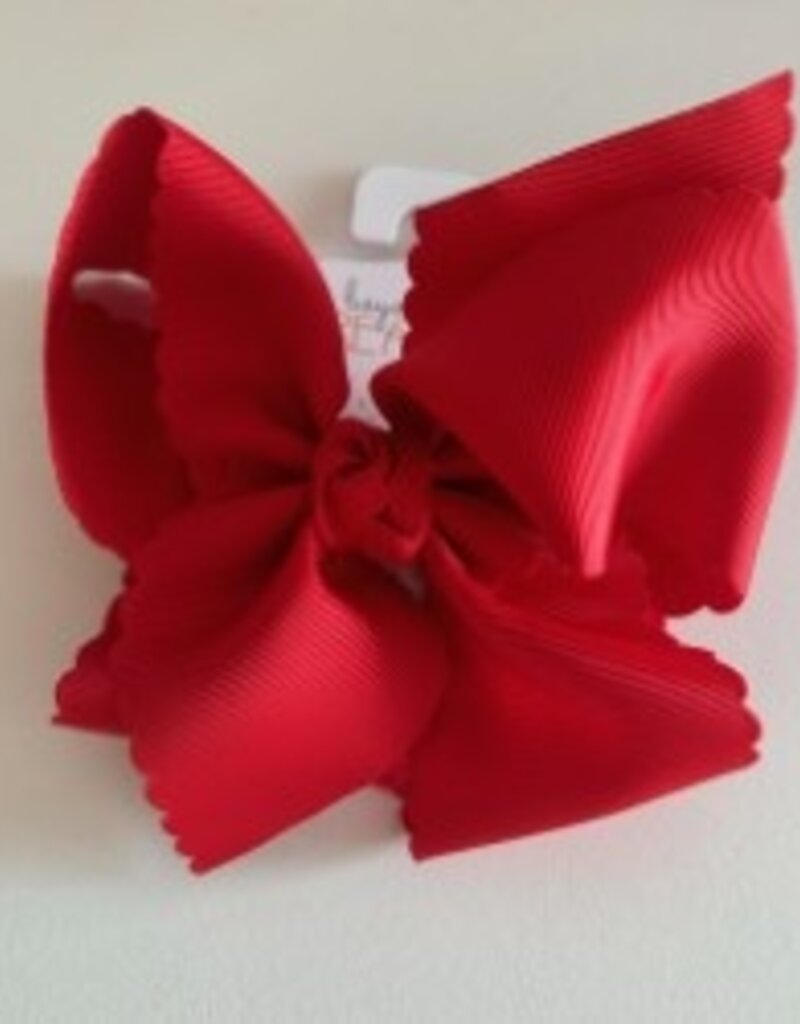 Beyond Creations, LLC 5.5" Red Scalloped Edge Bow