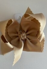 Beyond Creations, LLC 5.5" Oatmeal Scalloped Edge Bow