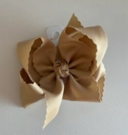 Beyond Creations, LLC 5.5" Oatmeal Scalloped Edge Bow