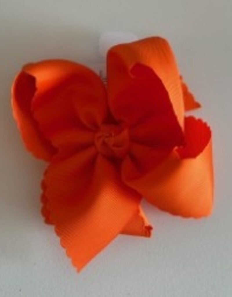 Beyond Creations, LLC 5.5" Orange Scalloped Edge Bow