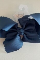 Beyond Creations, LLC 5.5" Denim Blue Scalloped Edge Bow