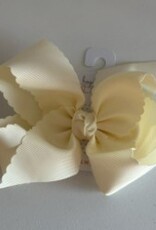 Beyond Creations, LLC 5.5" Antique White Scalloped Edge Bow