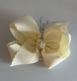 Beyond Creations, LLC 5.5" Antique White Scalloped Edge Bow