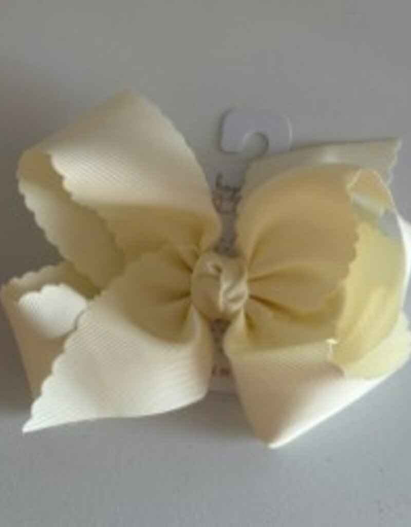 Beyond Creations, LLC 5.5" Antique White Scalloped Edge Bow