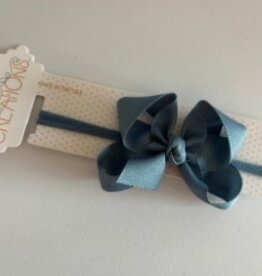 Beyond Creations, LLC 3.5" Williamsburg Blue Grosgrain Bow w/ Headband
