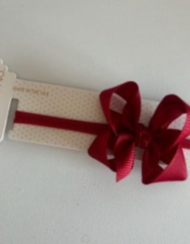 Beyond Creations, LLC 3.5" Cranberry Grosgrain Bow w/ Headband
