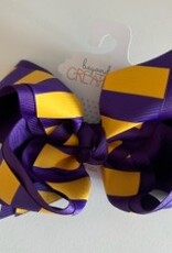 Beyond Creations, LLC 5.5" Layered Gold & Purple Stripe Bow