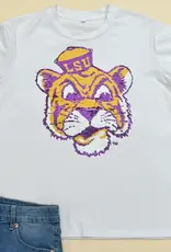 Bomb Designs Vintage LSU Sequin Top White