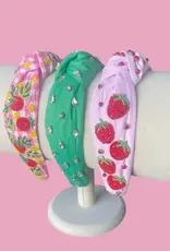 Bash Beaded Gingham Strawberry Headband