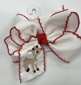 Beyond Creations, LLC Rudolph Crochet Edge Hair Bow