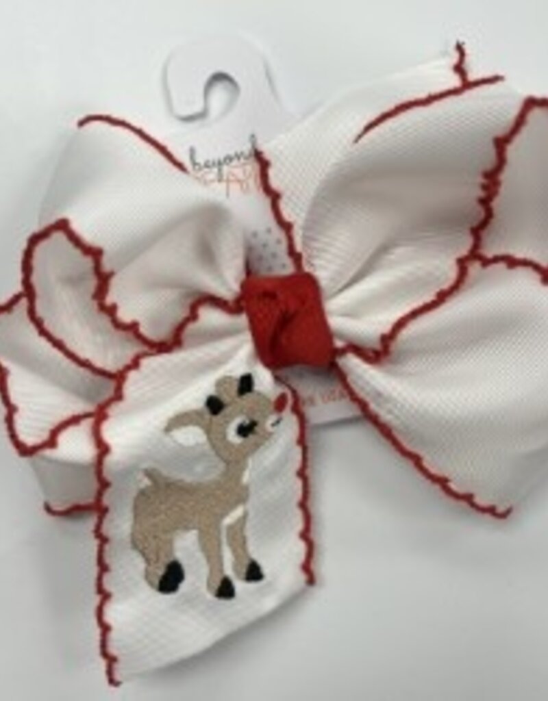 Beyond Creations, LLC Rudolph Crochet Edge Hair Bow