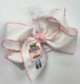 Beyond Creations, LLC Light Pink Nutcracker Crochet Edge Hair Bow