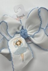 Beyond Creations, LLC Millennium Blue Ballerina Crochet Edge Hair Bow