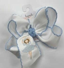 Beyond Creations, LLC Millennium Blue Ballerina Crochet Edge Hair Bow
