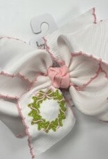 Beyond Creations, LLC Light Pink Wreath Crochet Edge Hair Bows