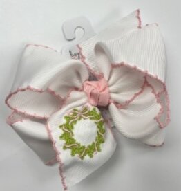 Beyond Creations, LLC Light Pink Wreath Crochet Edge Hair Bows