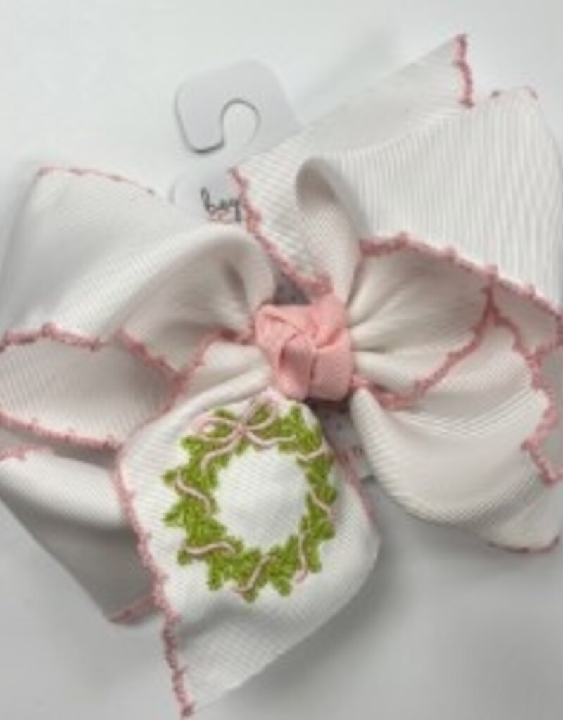 Beyond Creations, LLC Light Pink Wreath Crochet Edge Hair Bows