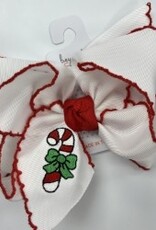 Beyond Creations, LLC Candy Cane Crochet Edge Hair Bows
