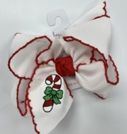Beyond Creations, LLC Candy Cane Crochet Edge Hair Bows