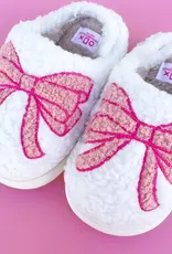 Rock Paper Scissors Toddler/Kids Pink Bow Slippers