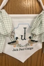 The Royalty Collection Embroidered Linen Banner w/ Ribbon