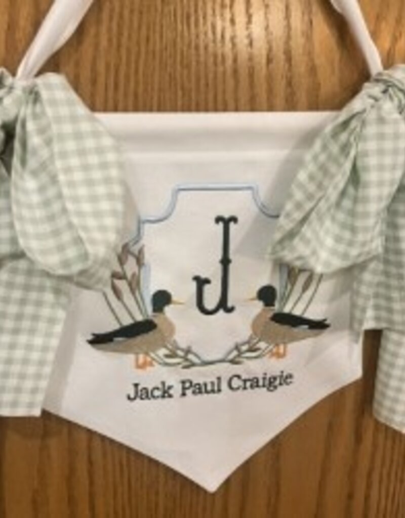 The Royalty Collection Embroidered Linen Banner w/ Ribbon