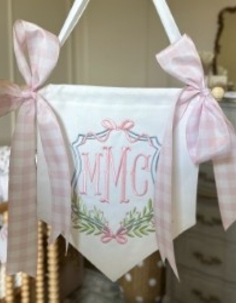 The Royalty Collection Embroidered Linen Banner w/ Ribbon