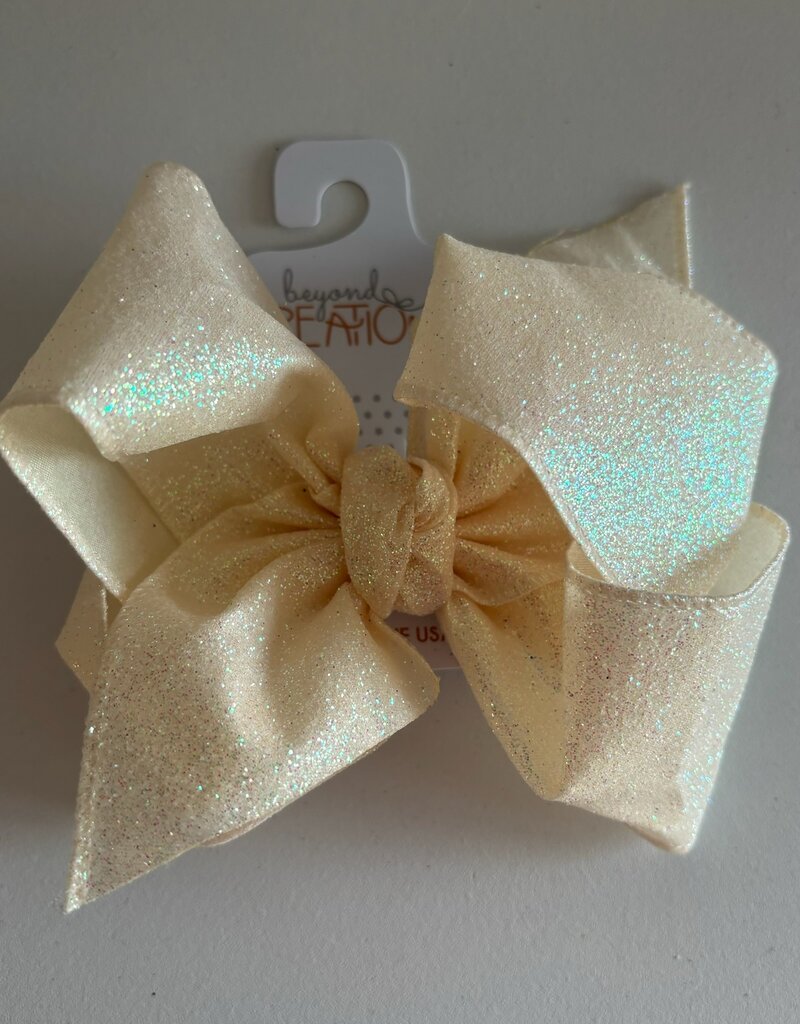 Beyond Creations, LLC Glitter Antique White Bow