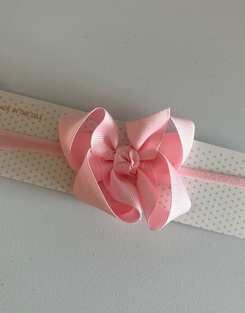 Beyond Creations, LLC 3.5" Light Pink Grosgrain Bow w/ Headband