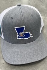 Codeword Louisiana State Flag Grey & White Trucker