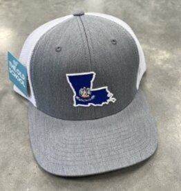 Codeword Louisiana State Flag Grey & White Trucker