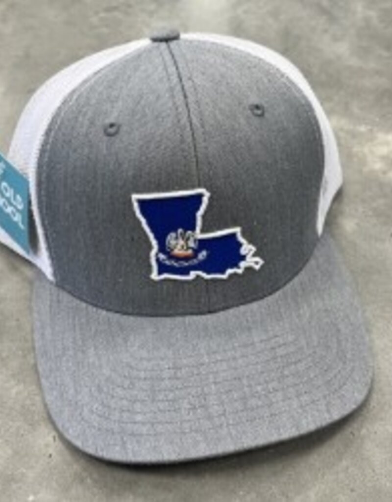 Codeword Louisiana State Flag Grey & White Trucker