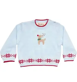 Petit Ami & Zubels Fuzzy Reindeer Knit Sweater