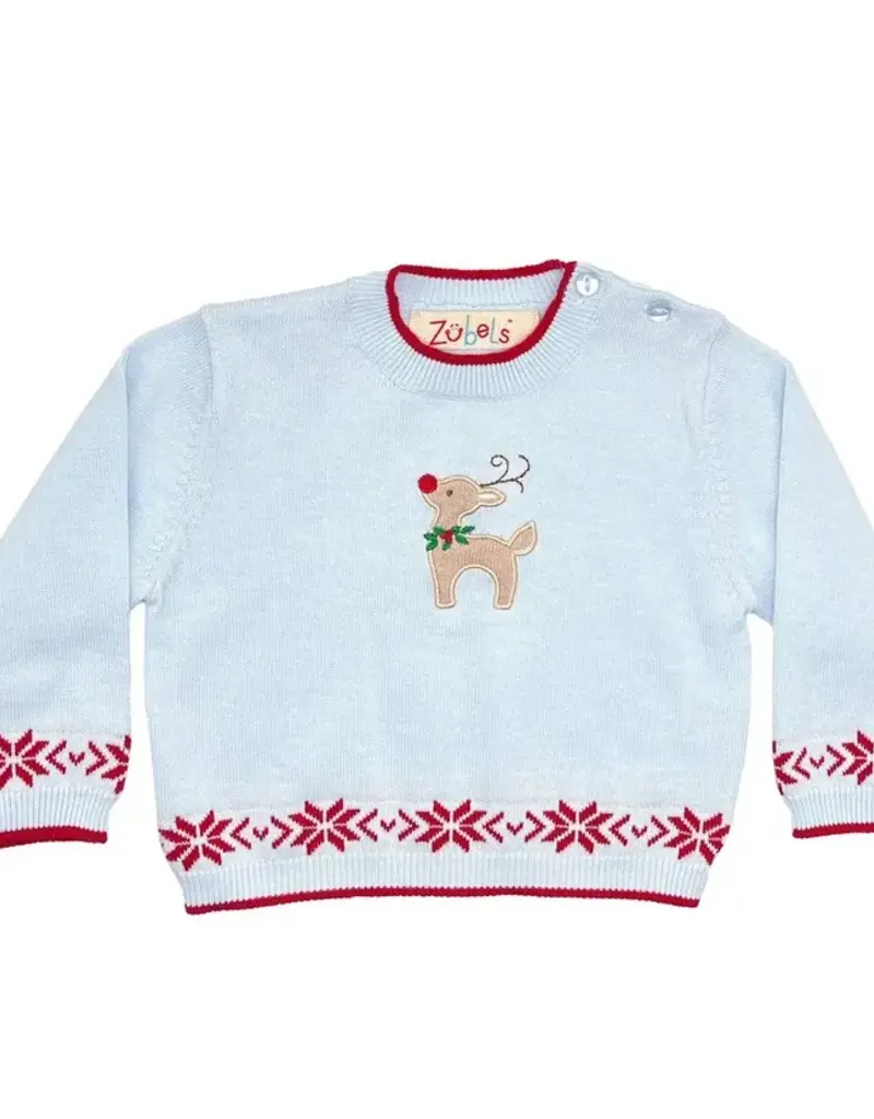 Petit Ami & Zubels Fuzzy Reindeer Knit Sweater