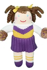 Petit Ami & Zubels Purple & Gold Cheer Knit Doll