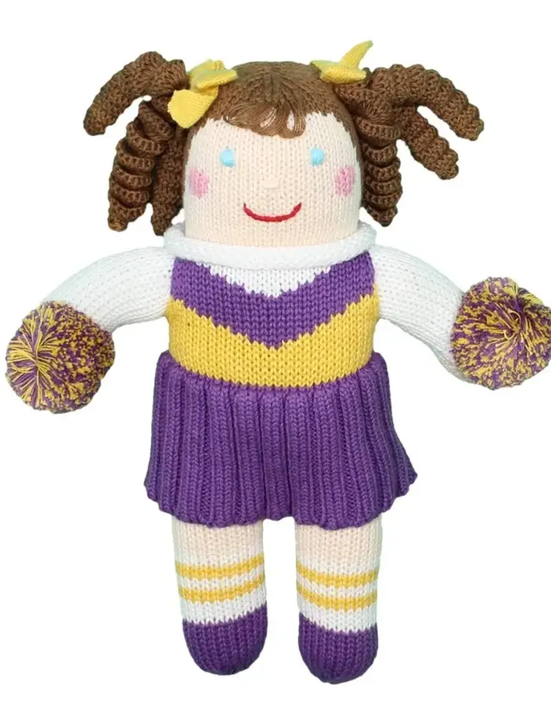 Petit Ami & Zubels Purple & Gold Cheer Knit Doll