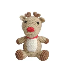 Petit Ami & Zubels Reindeer Hand-Crochet Rattle