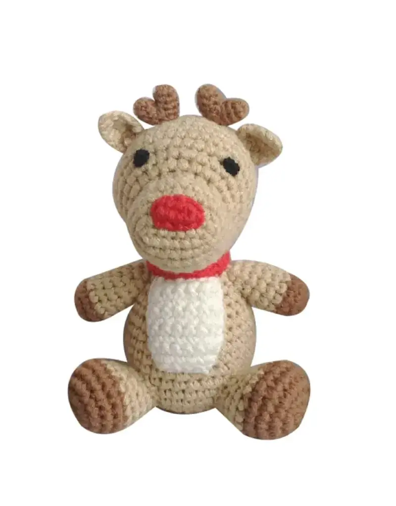 Petit Ami & Zubels Reindeer Hand-Crochet Rattle