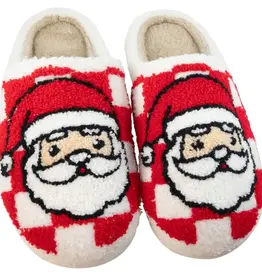 Katydid Red Checkered Santa Slipper