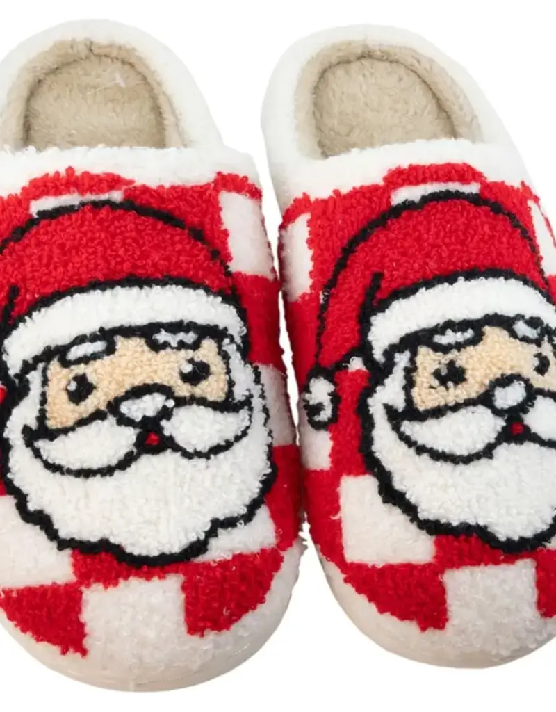 Katydid Red Checkered Santa Slipper