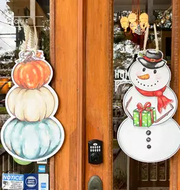 Home Malone Reversible Pumpkin/Snowman Door Hanger