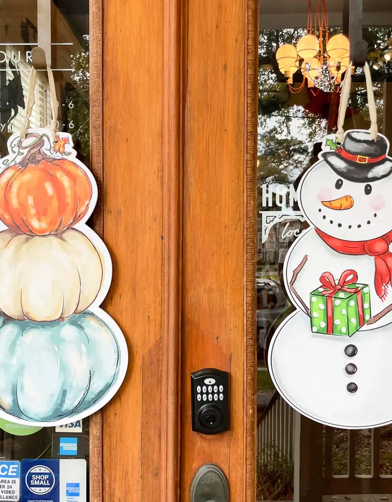 Home Malone Reversible Pumpkin/Snowman Door Hanger