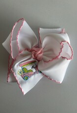 Beyond Creations, LLC Embroidered Golf Cart Crochet Edge Bow