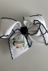 Beyond Creations, LLC Embroidered Duck Crochet Edge Bow