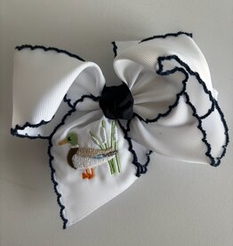 Beyond Creations, LLC Embroidered Duck Crochet Edge Bow
