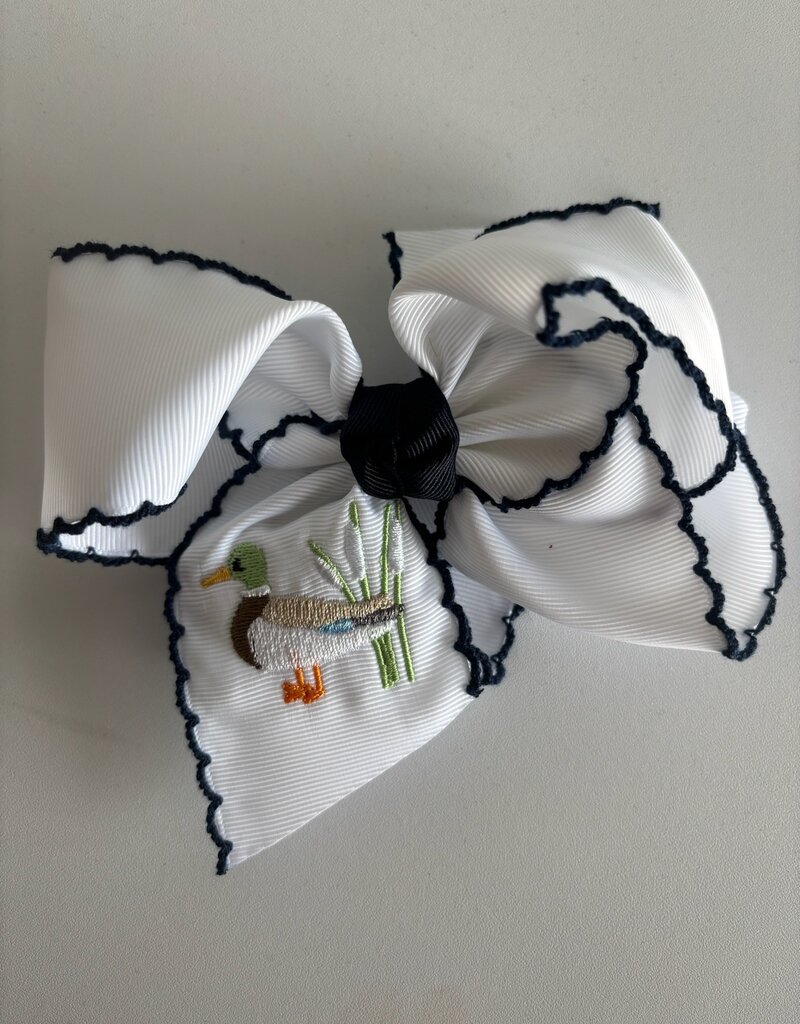Beyond Creations, LLC Embroidered Duck Crochet Edge Bow