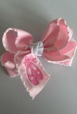 Beyond Creations, LLC Embroidered Ballet Shoes Crochet Edge Bow