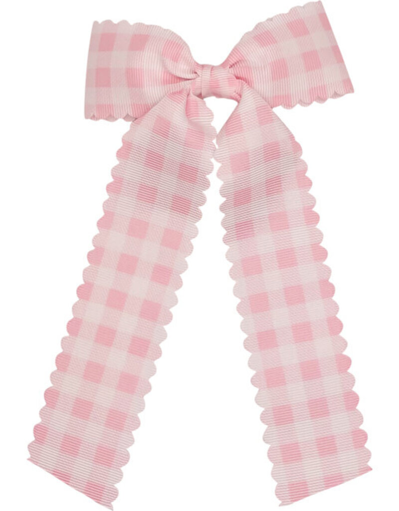 Winn and William Pink Gingham Long-tail Bow